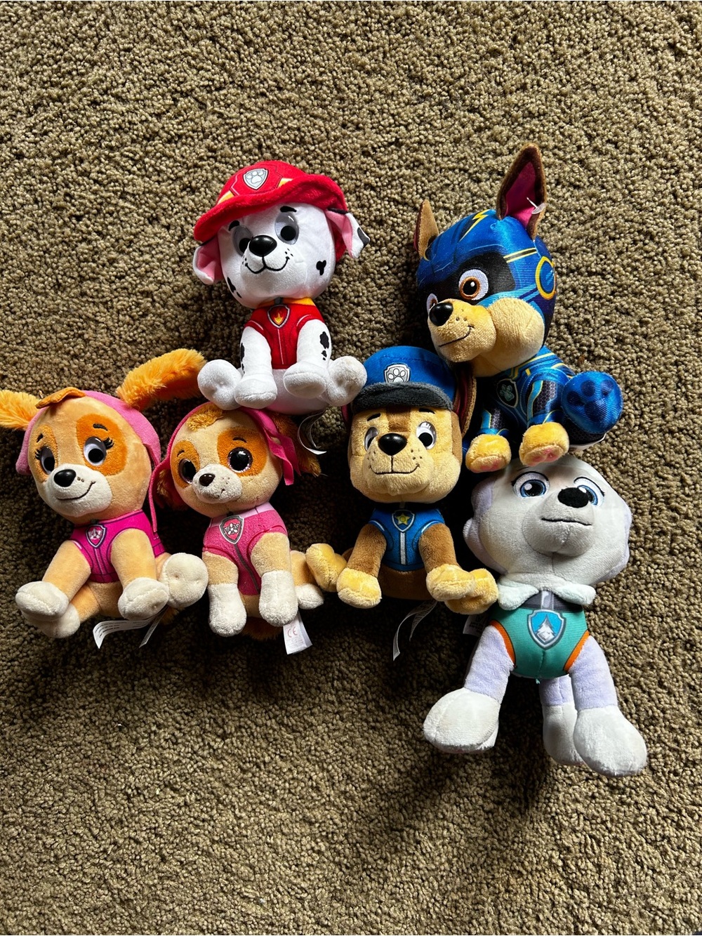 Paw Patrol Plush Set - Pink, Red, Blue, Orange, Brown, White